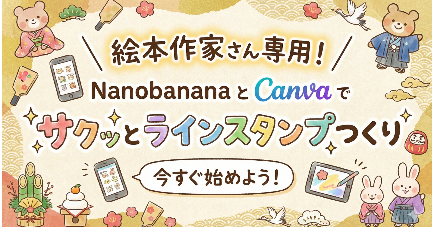 【絵本作家さん必見】Canvaでサクッと30分でLINEスタンプを作って販売する方法