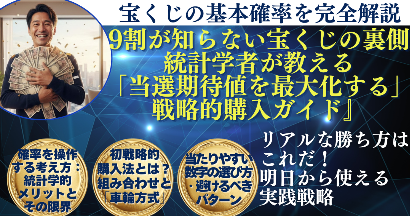 9割が知らない宝くじの裏側｜統計学者が教える「当選期待値を最大化する」戦略的購入ガイド』