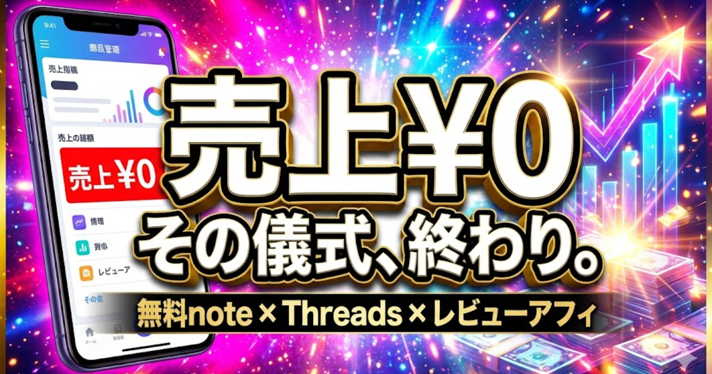 「noteで自作コンテンツ販売」は捨てろ！初心者が最短で月5万稼ぐ唯一の生存戦略「レビューアフィリエイト」完全講義【2026年版】