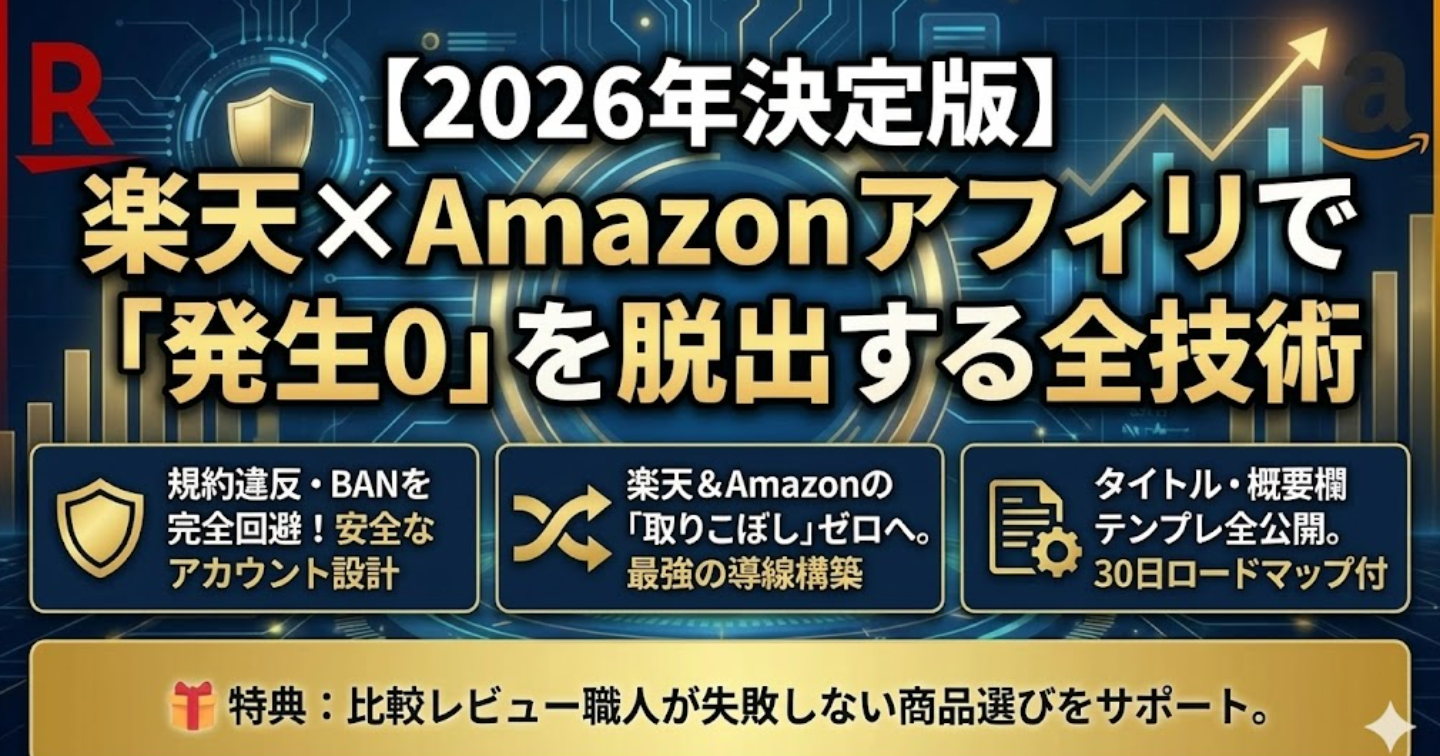 楽天もAmazonも貼ってるのに「発生0」のあなたへ。2026年に“静かに死ぬ”前に読むべき生存戦略