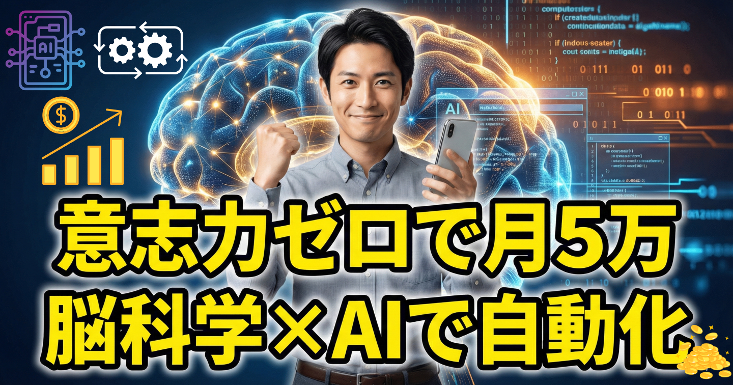 【2026年決定版】挫折率92%の壁を突破。脳科学×AIで構築する「月5万を“再現性高く”目指す」ための副業収益化ロードマップ