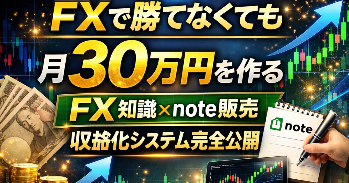 FXで勝てなくても月30万円を作る“FX知識×note販売”収益化システム完全公開