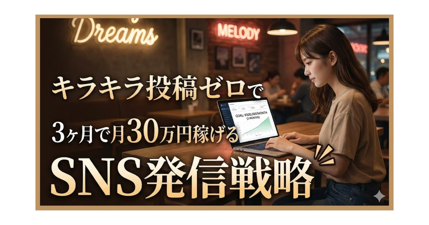 キラキラ投稿ゼロで、3ヶ月で月30万円稼げるSNS発信戦略