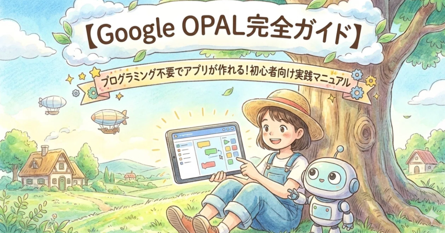 【Google OPAL完全ガイド】プログラミング不要でアプリが作れる!初心者向け実践マニュアル
