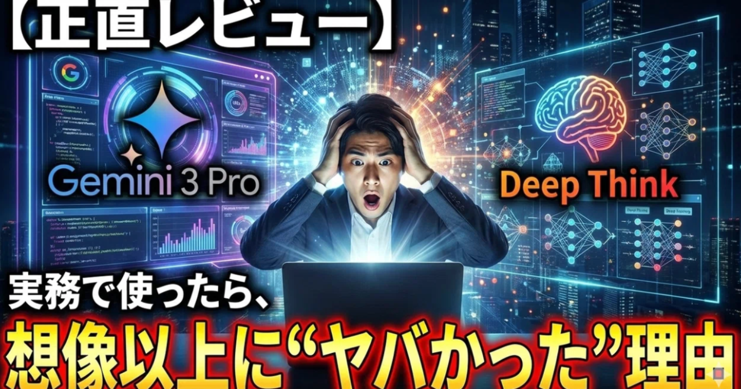 【正直レビュー】Gemini 3 ProとDeep Thinkを実務で使ったら、想像以上に“ヤバかった”理由