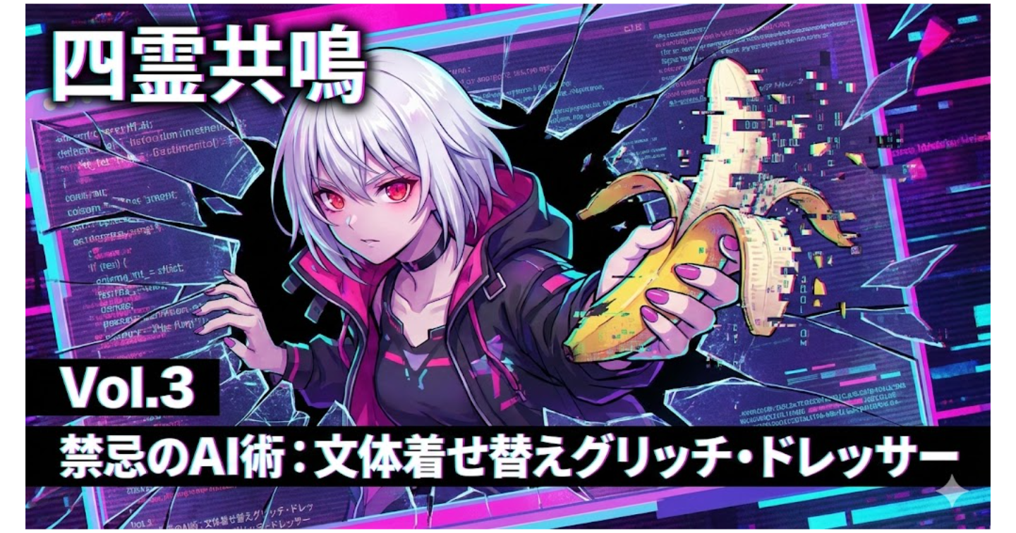 【禁忌のAI術】四霊共鳴Vol.3：文体着せ替えグリッチ・ドレッサー