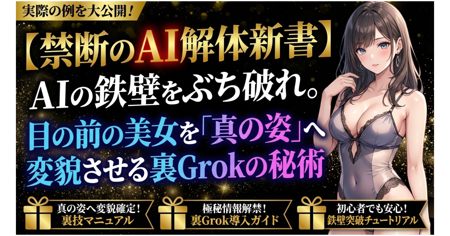 【禁断のAI解体新書】AIの鉄壁をぶち破れ。目の前の美女を「真の姿」へ変貌させる裏Grokの秘術