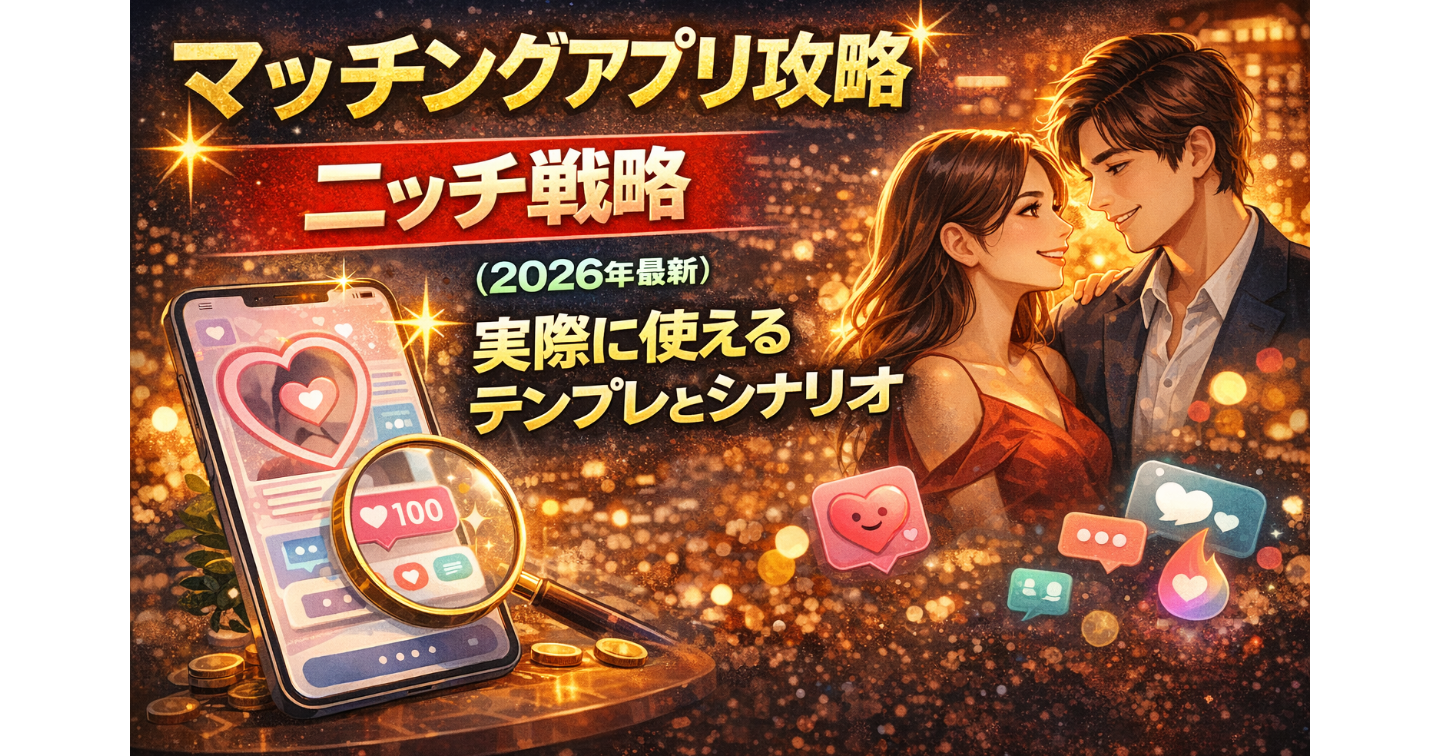 マッチングアプリ攻略 ― ニッチ戦略（2026年最新）&実際に使えるテンプレとシナリオ