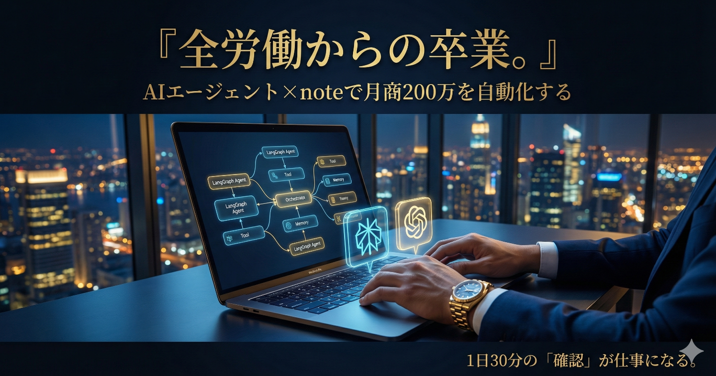 【全労働からの卒業】1日30分、生成AIエージェントを「部下」にする。note累計2,000万を叩き出した『V.A.S.T.』戦略の全貌
