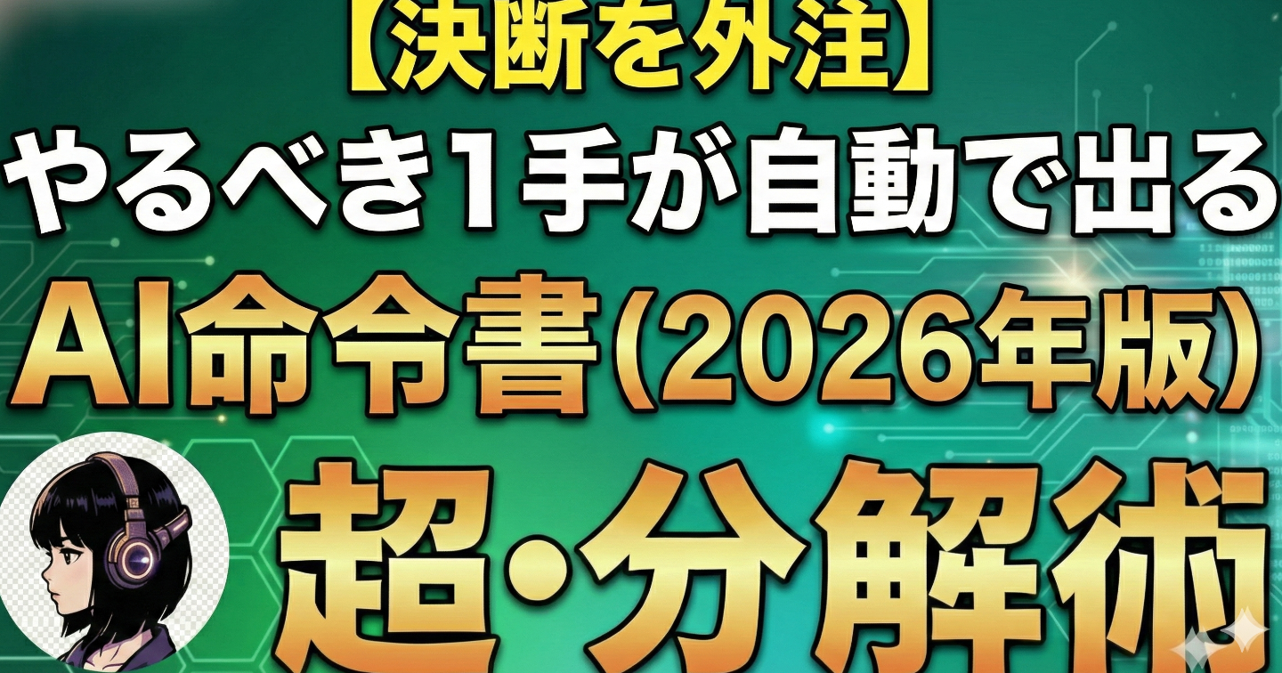 【決断を外注】やるべき1手が自動で出るAI命令書（2026年版）