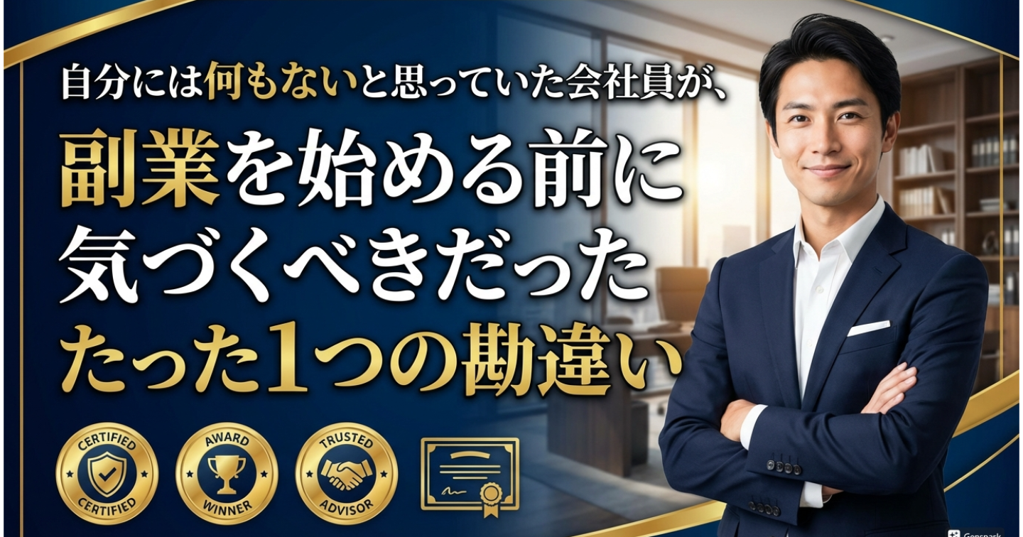 「自分には何もない」と思っていた会社員が、副業を始める前に気づくべきだった"たった1つの勘違い"