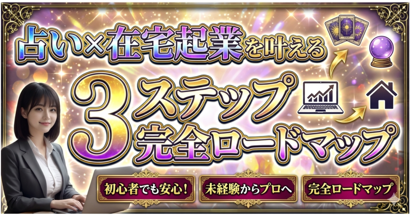 【初心者向け】【35000文字以上】占い×在宅起業を叶える3ステップ完全ロードマップ