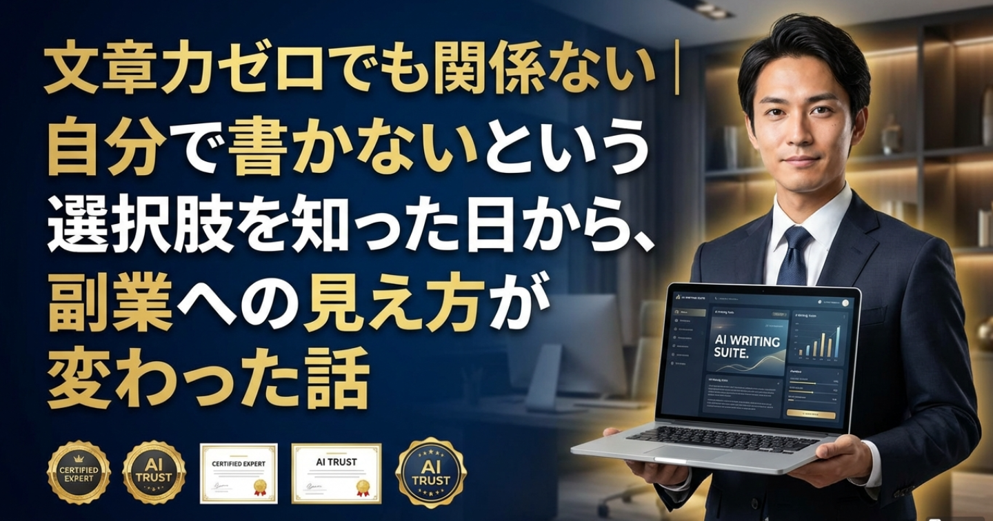 文章力ゼロでも関係ない｜「自分で書かない」という選択肢を知った日から、副業への見え方が変わった話