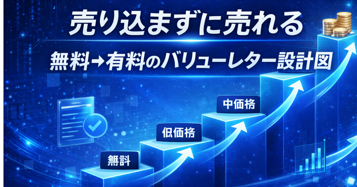 初心者でも商品が売れる「バリューレター」無料→高額まで自然に買われる導線設計術を公開