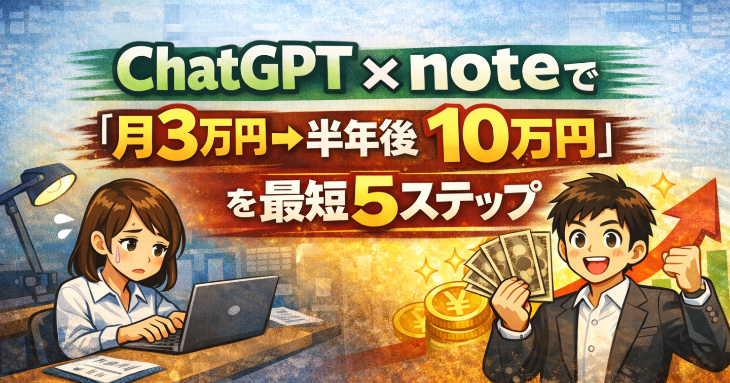 残業多めの会社員でもOK｜chatGPT×noteで「月3万円→半年後10万円」を狙う最短5ステップ