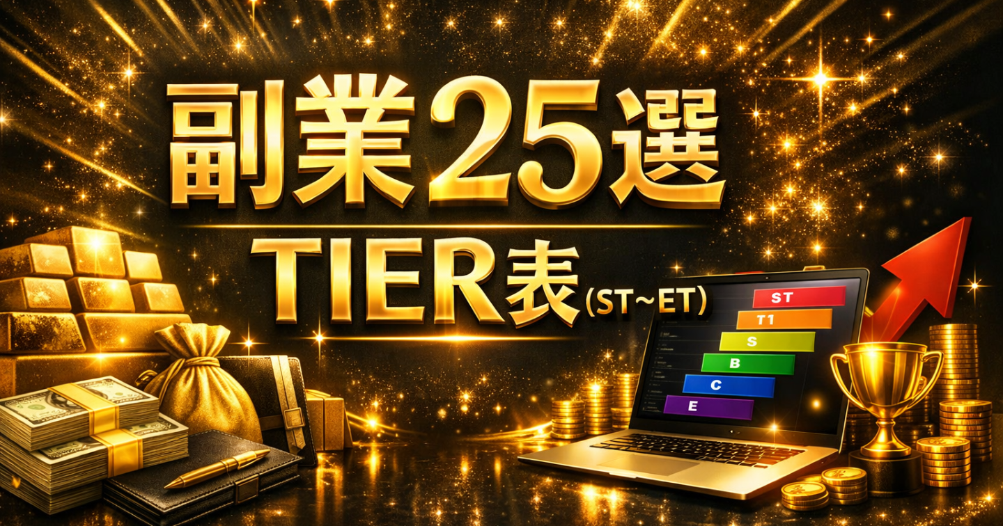 副業どれが正解？→「Tier表」で一撃整理。初心者が最短で月5万に近づく25ルート