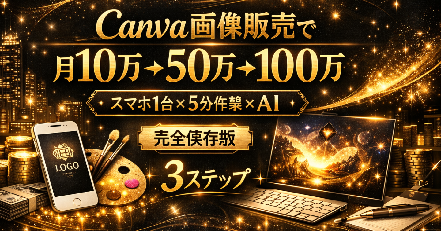 Canva画像販売で月10万→50万→100万を目指す｜初心者向け3ステップ完全ガイド