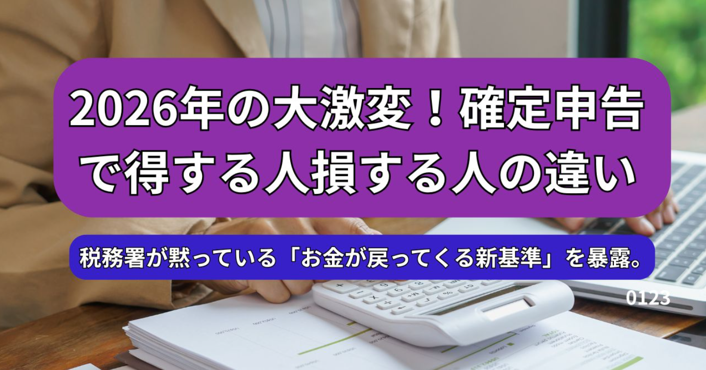 2026年の大激変！確定申告で得する人損する人の違い