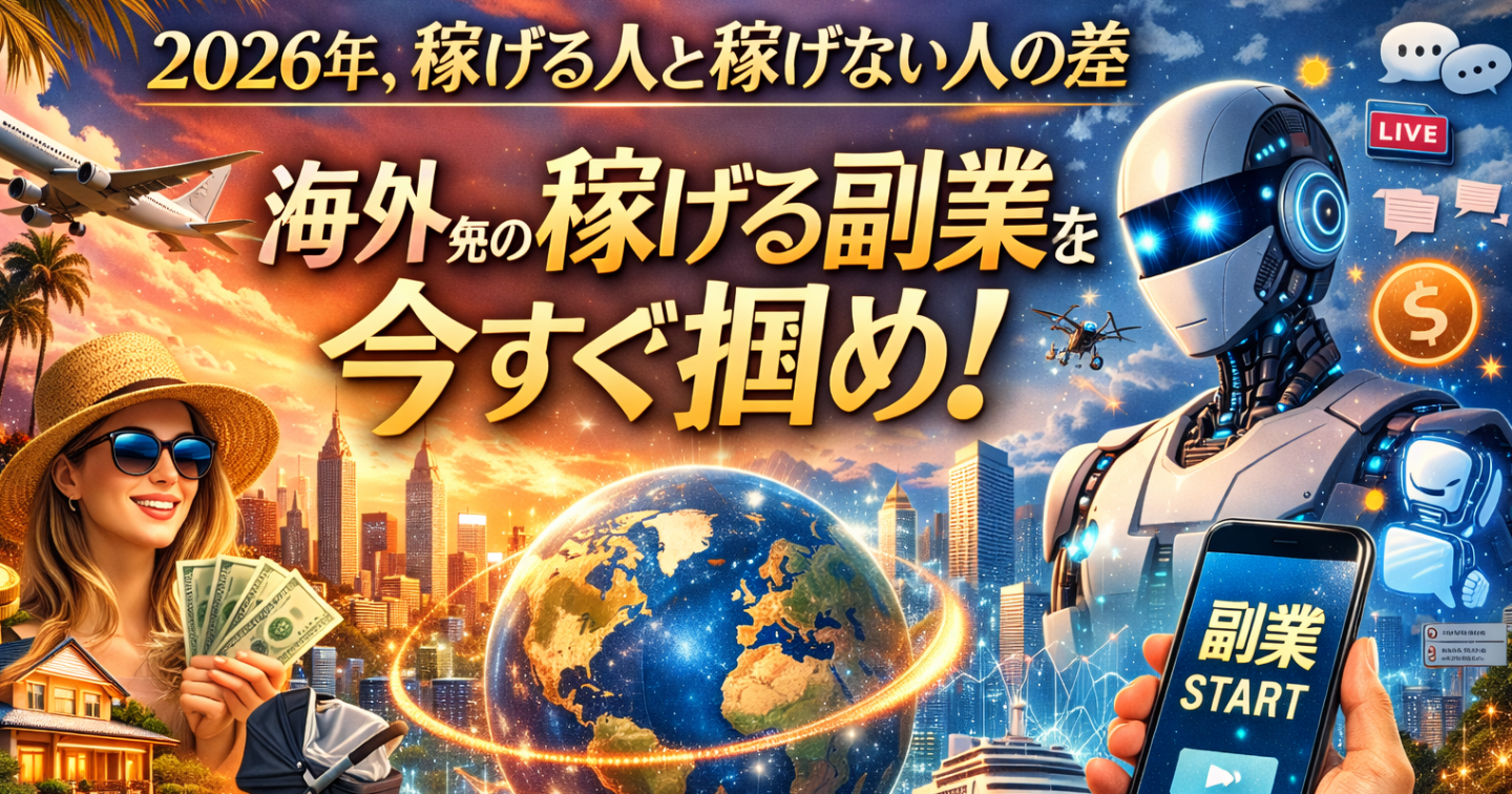 「2026年、稼げる人と稼げない人の差」は“海外トレンド”を見てるかどうかで決まる