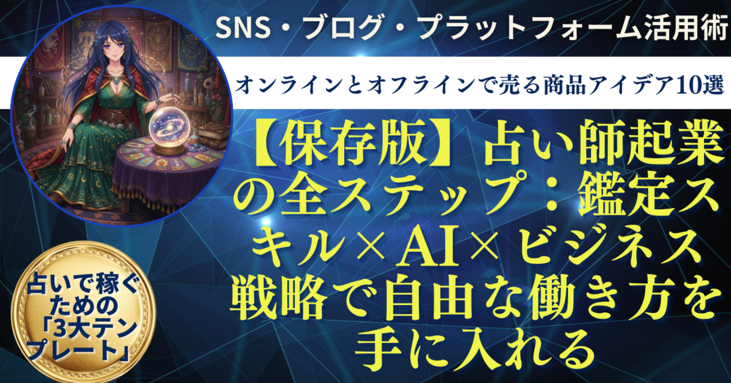 【保存版】占い師起業の全ステップ：鑑定スキル×AI×ビジネス戦略で自由な働き方を手に入れる