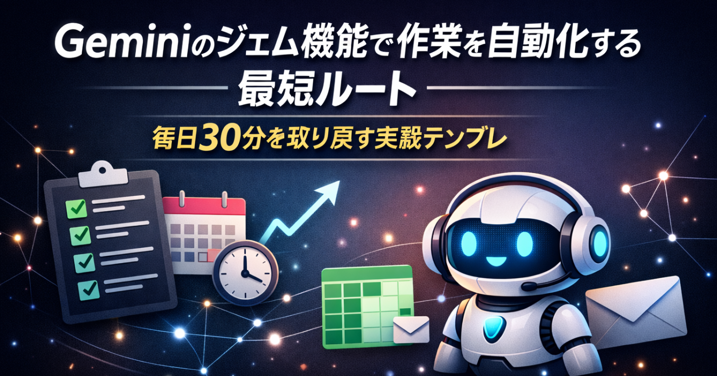 Geminiのジェム機能で作業を自動化する最短ルート—毎日30分を取り戻す実践テンプレ