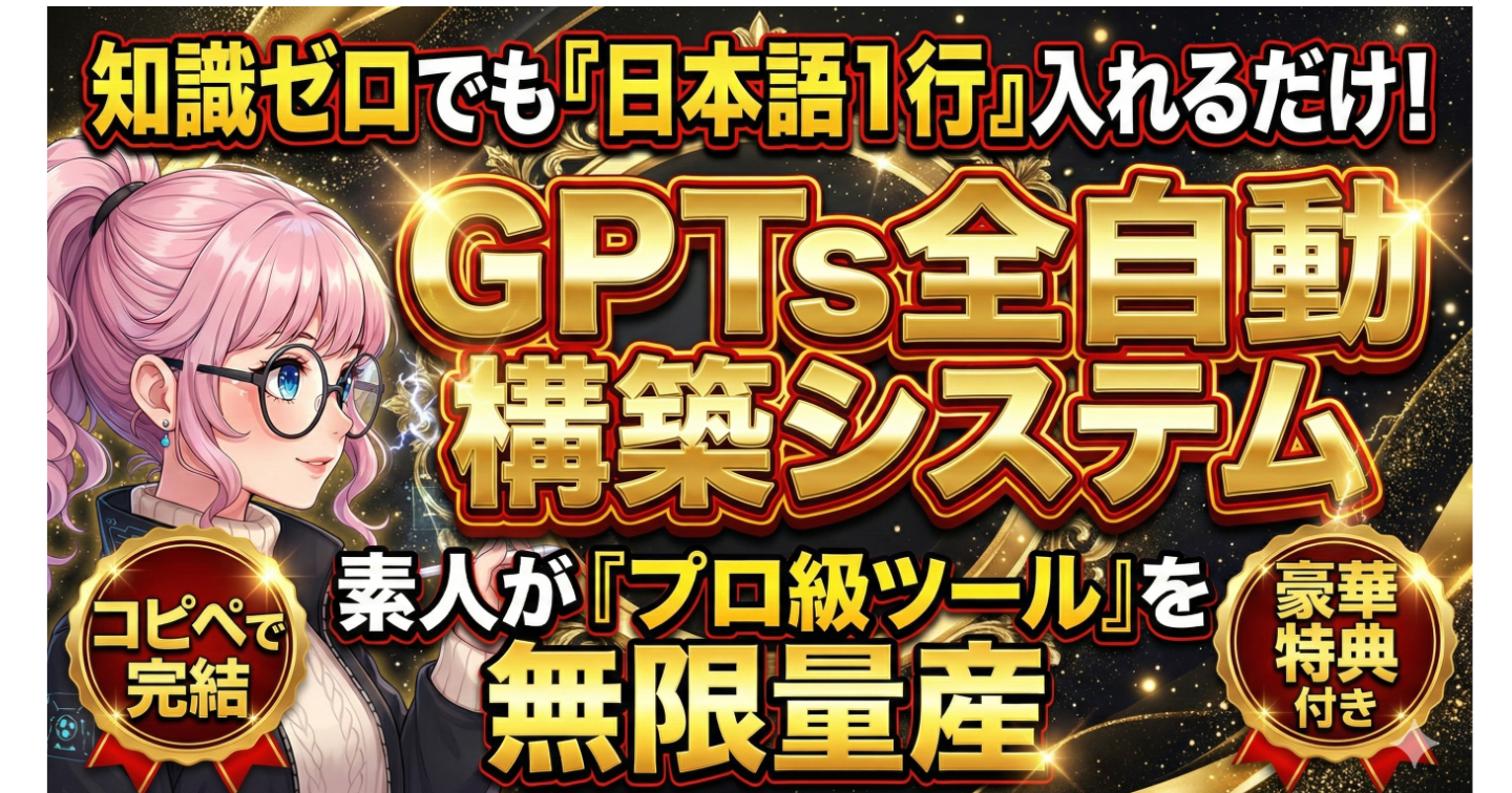 プロ級のGPTsが10秒で完成。一夜にして「プロンプト開発者」に変わる禁断のGPTs全自動構築