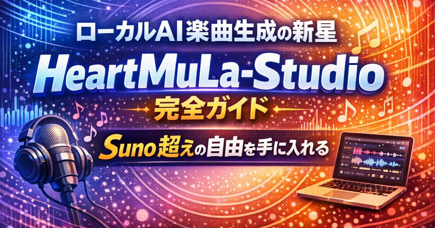 ローカルAI楽曲生成の新星「HeartMuLa-Studio」完全ガイド：Suno超えの自由を手に入れる