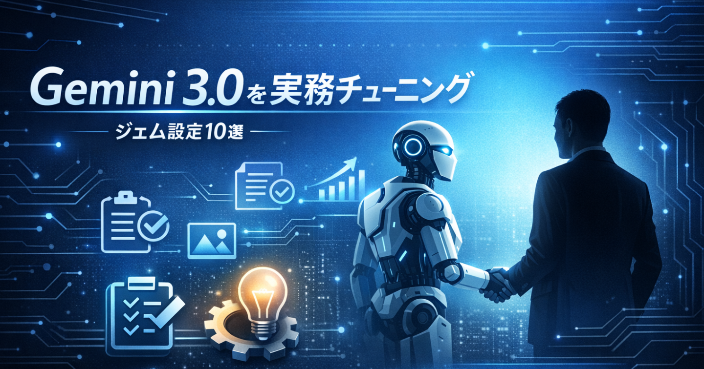 Gemini 3.0がやばいのに“普通”で終わる理由—ジェムで実務を最短チューニングする10設定