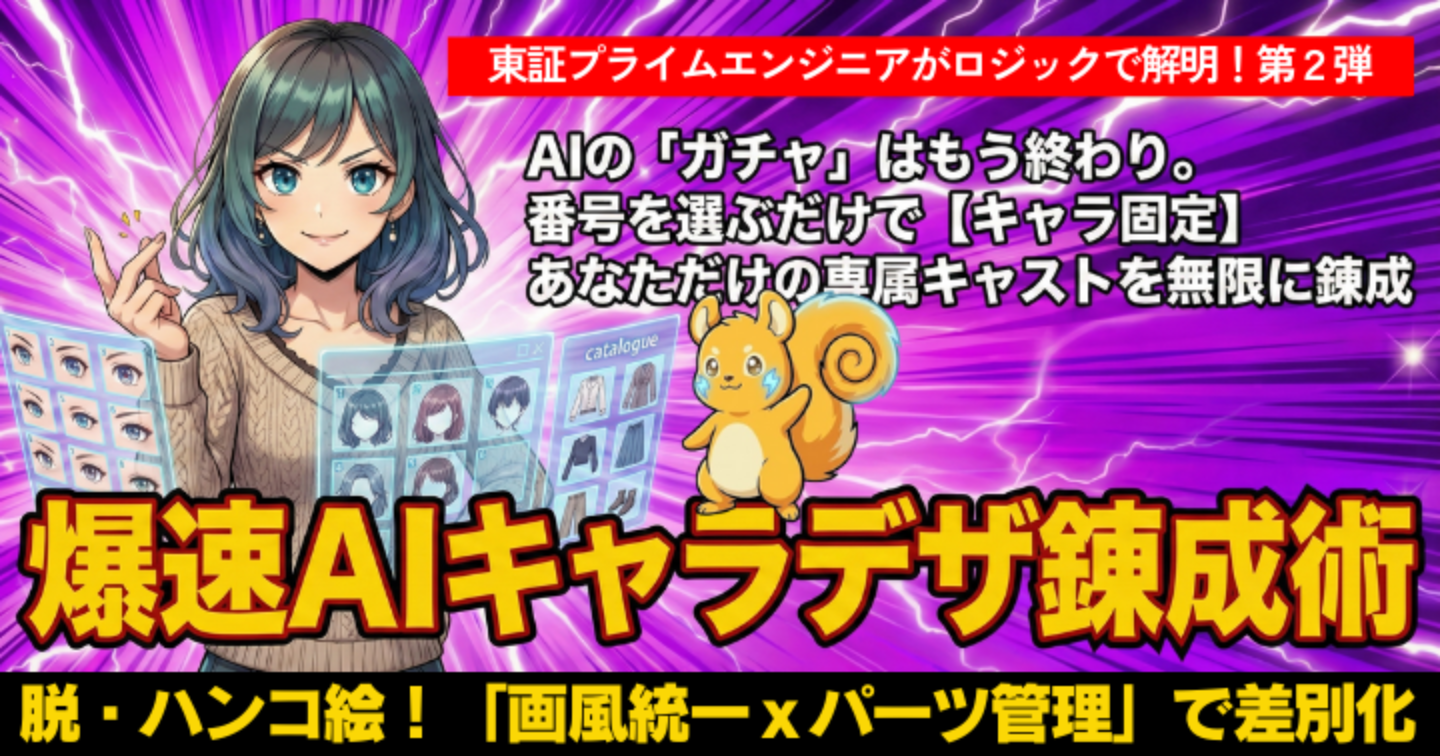 【脱・AIハンコ絵】カタログ制御で個性を生む『爆速AIキャラデザ錬成術』：初心者のためのキャラデザ完全攻略