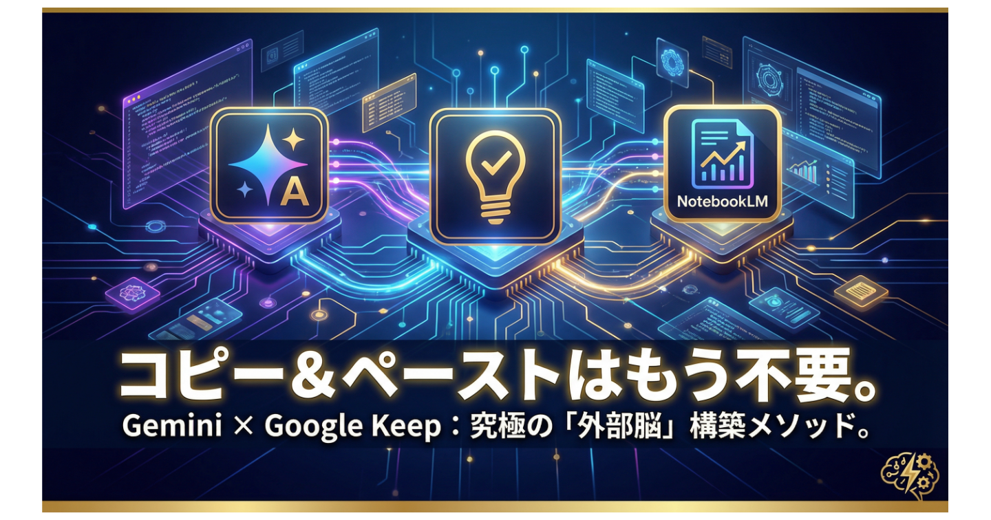 【Googleの逆襲】Gemini × Keepで作る「自動収益・爆速仕事術」の全貌