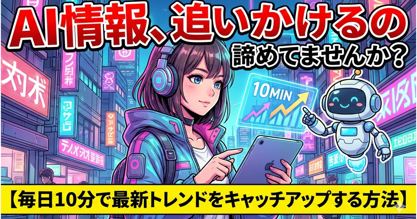 AI情報、追いかけるの諦めてませんか?【毎日10分で最新トレンドをキャッチアップする方法】