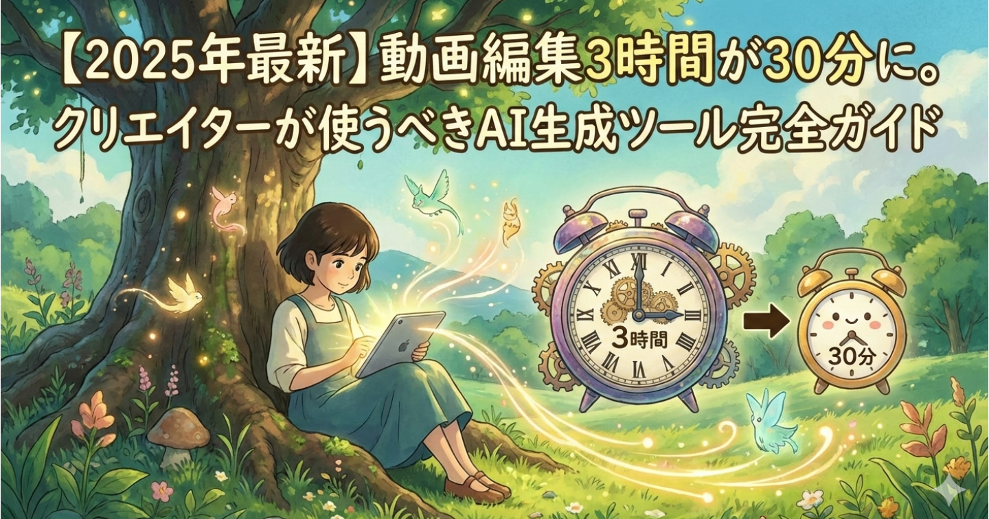 【2025年最新】動画編集3時間が30分に。クリエイターが使うべきAI生成ツール完全ガイド