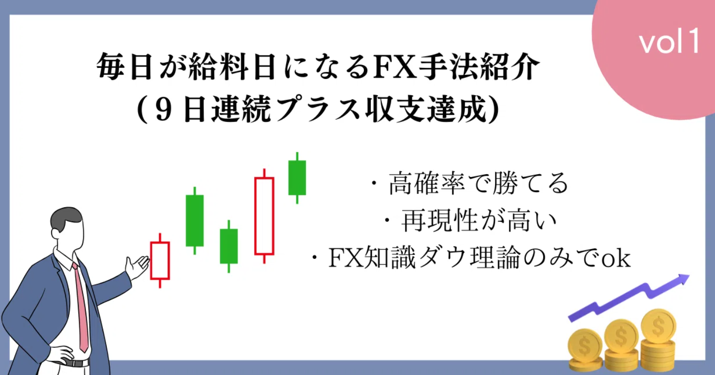 【15部突破】毎日が給料日になるFX手法紹介(９日連続プラス収支達成)