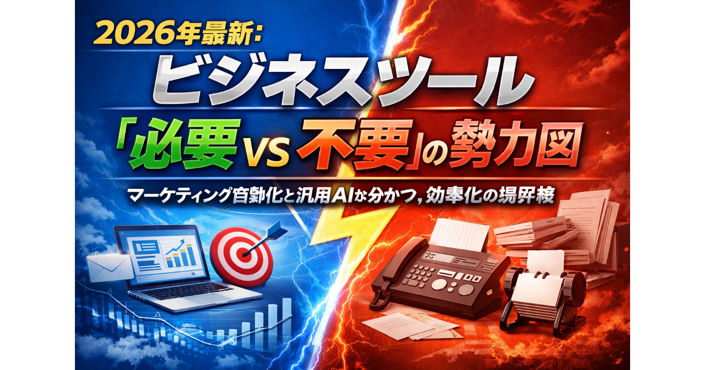 2026年最新：ビジネスツール「必要 vs 不要」の勢力図――マーケティング自動化と汎用AIが分かつ、効率化の境界線