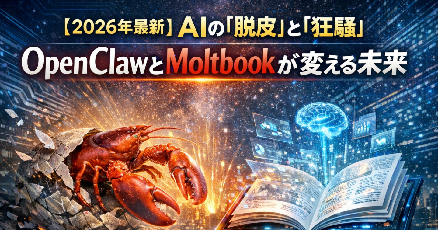 【2026年最新】AIの「脱皮」と「狂騒」：OpenClawとMoltbookが変える未来