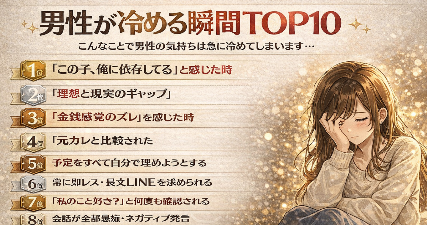 男性が冷める瞬間TOP10
