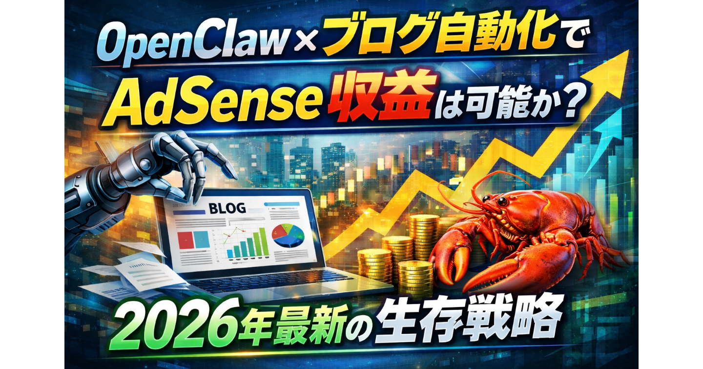 OpenClaw×ブログ自動化でAdSense収益は可能か？2026年最新の生存戦略