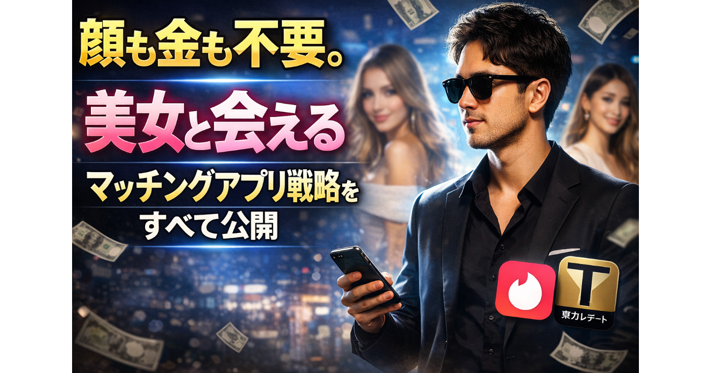 顔も金も不要。 美女と会えるマッチングアプリ戦略を全公開