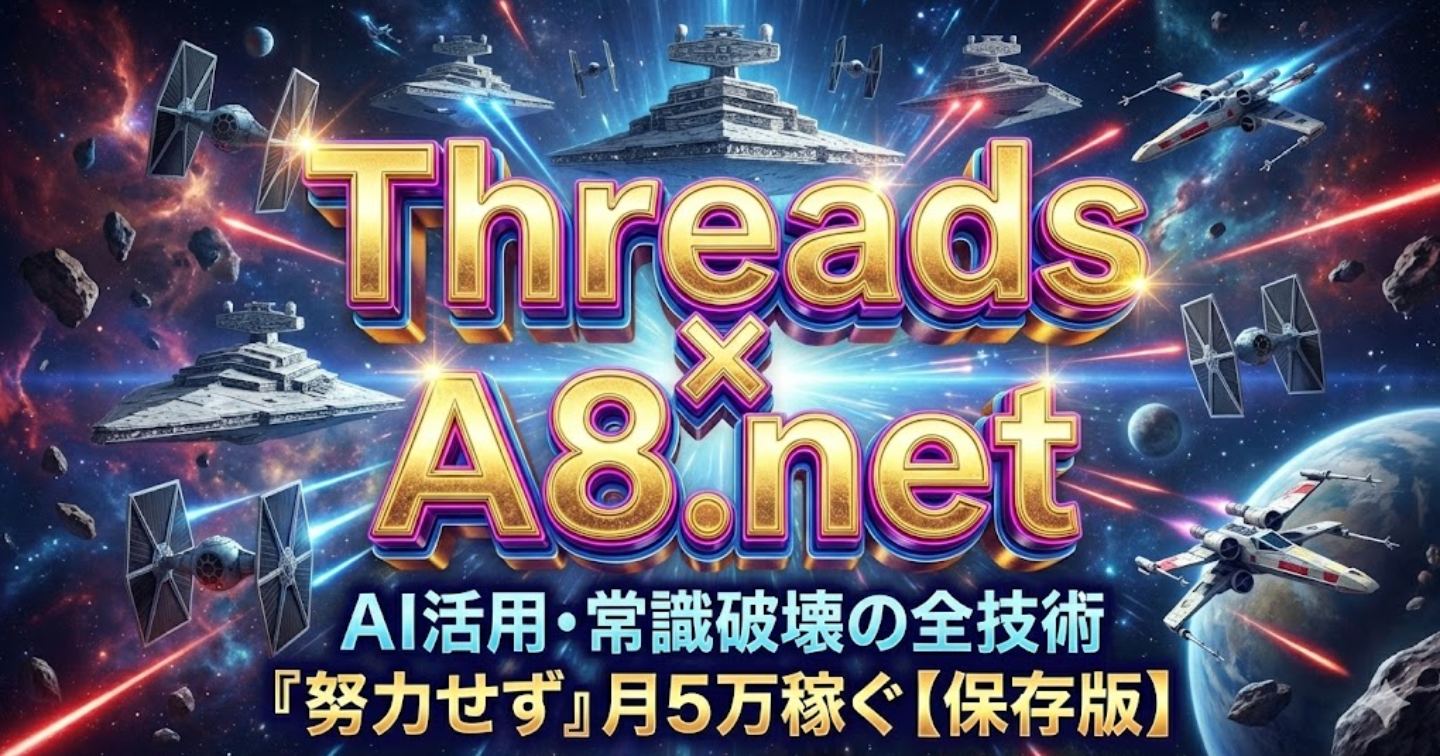 なぜ、あなたの投稿は無視されるのか？Threads × A8.netで『努力せず』に月5万を稼ぐ、AI活用・常識破壊の全技術【保存版】