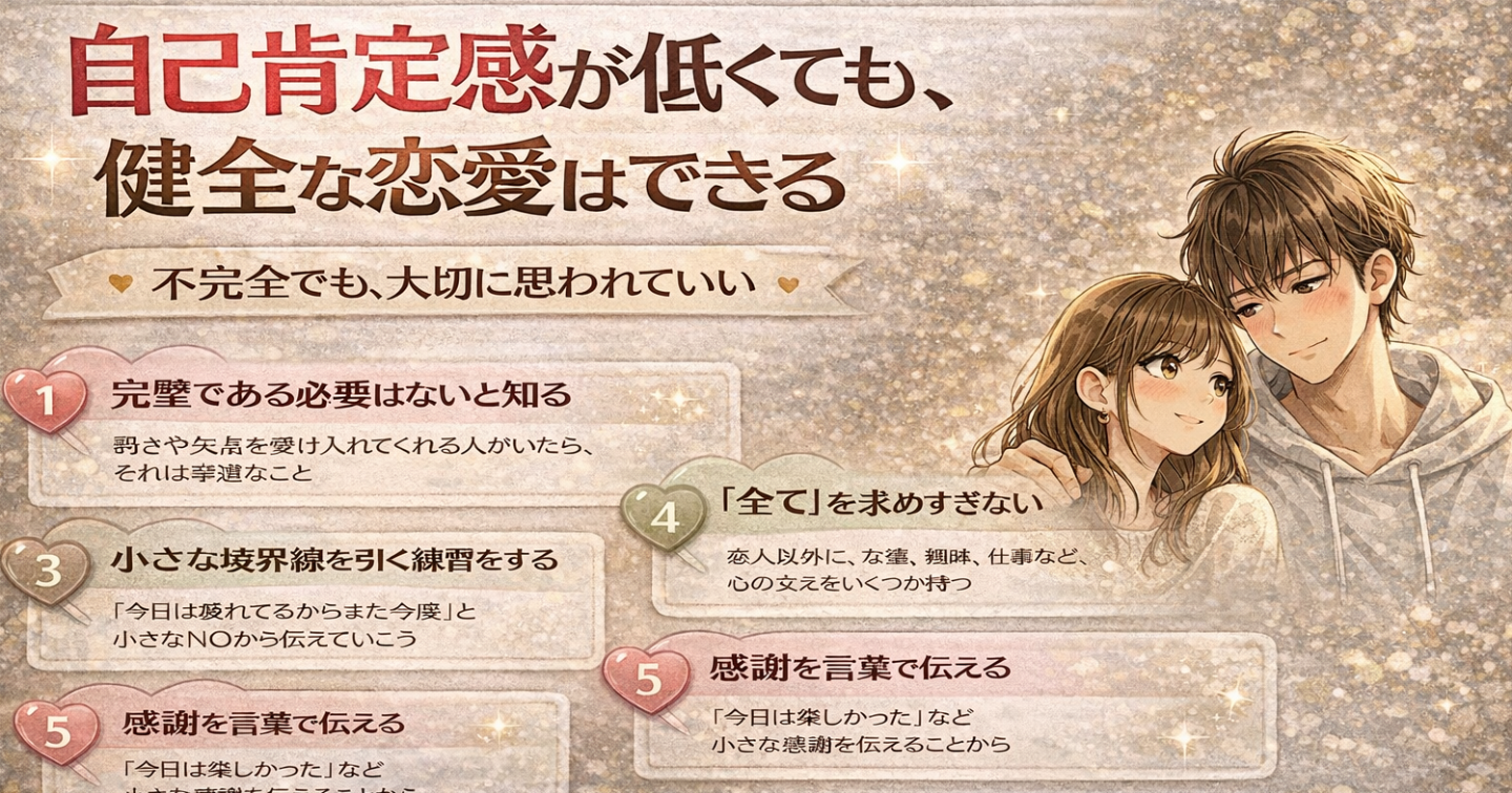 自己肯定感が低くても、健全な恋愛はできる
