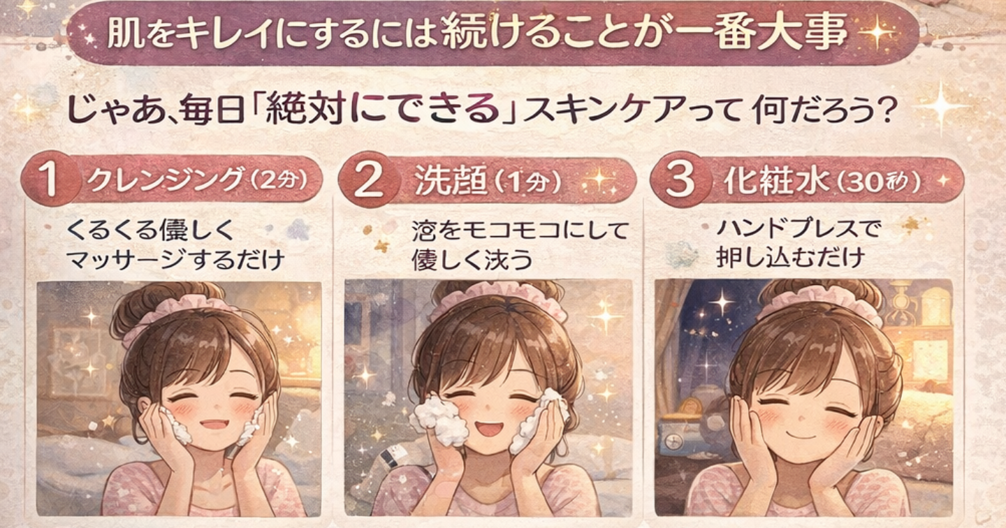 夜の5分が肌を変える、続けられるナイトケア