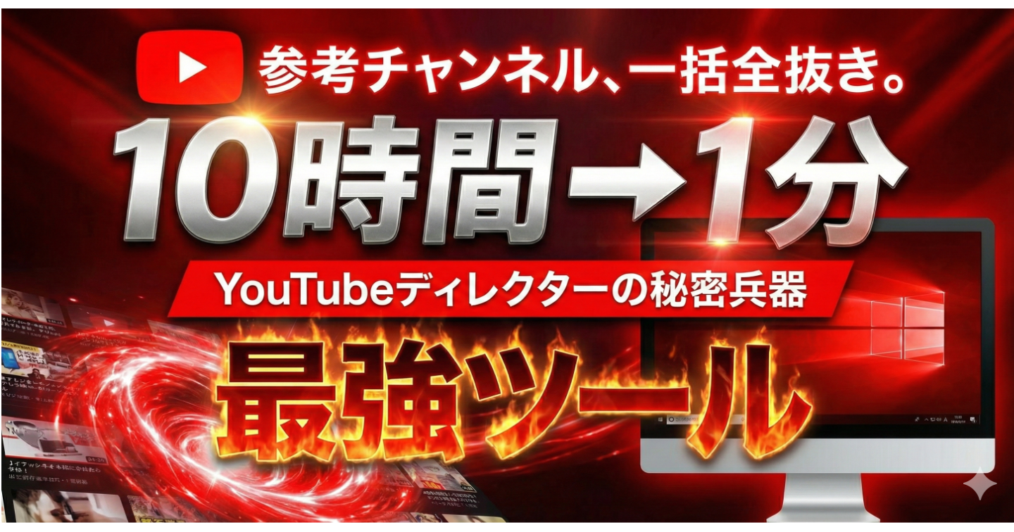 【10時間→1分】YouTubeリサーチの常識を破壊する「全抜き」自動化ツール