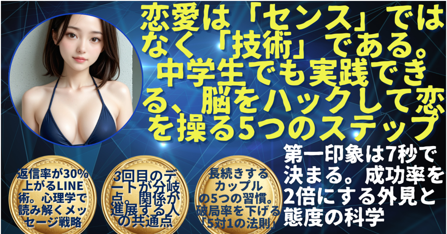 恋愛は「センス」ではなく「技術」である。中学生でも実践できる、脳をハックして恋を操る5つのステップ