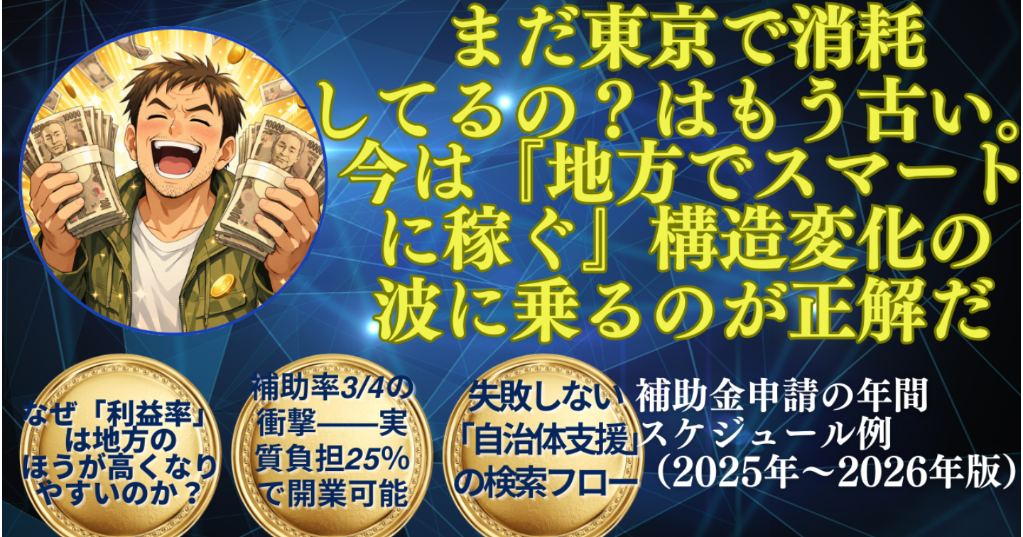 まだ東京で消耗してるの？はもう古い。今は『地方でスマートに稼ぐ』構造変化の波に乗るのが正解だ