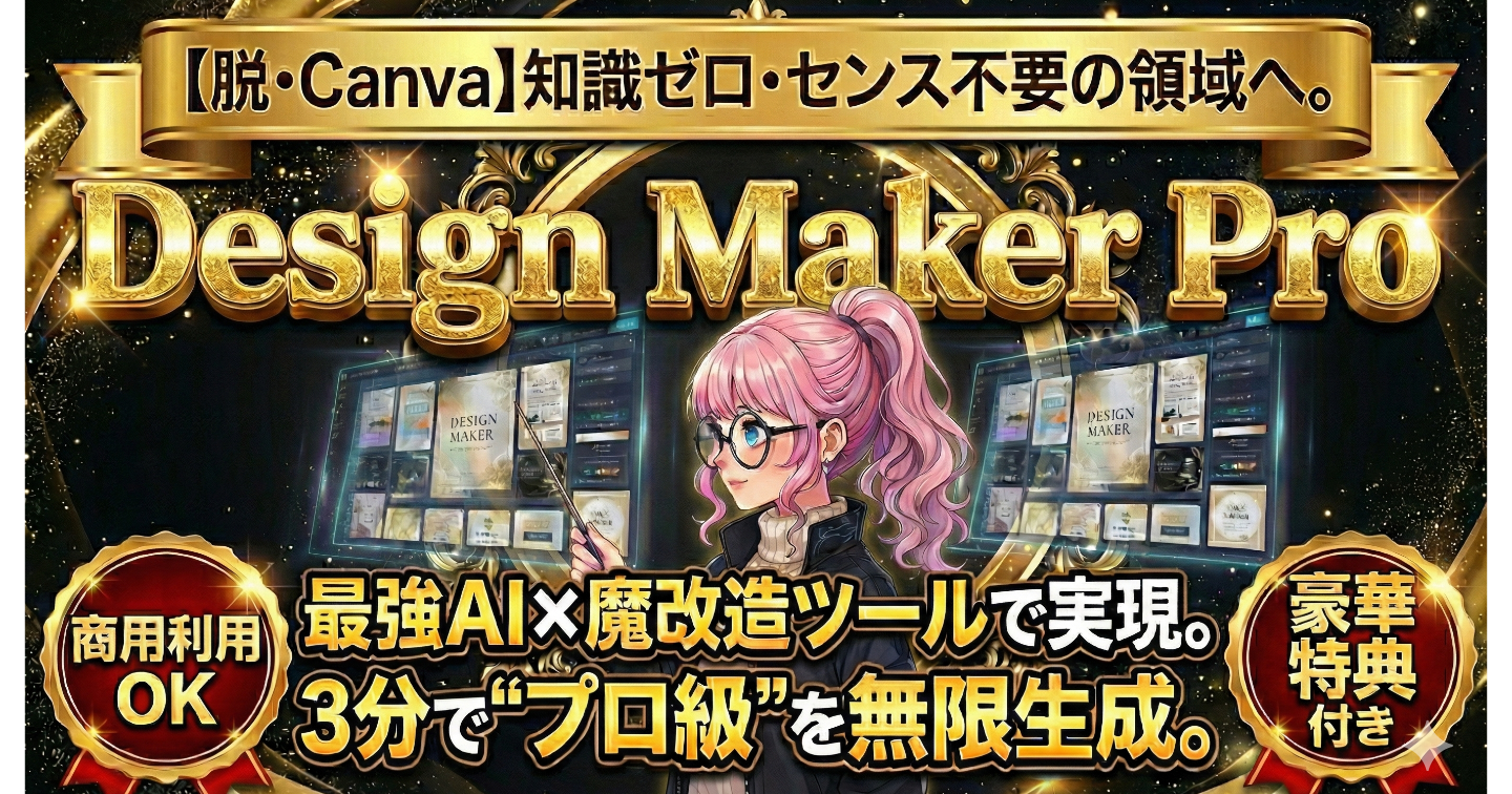 【脱・Canva】知識ゼロ・センス不要 魔改造画像ツール×AI【Design Maker Pro】 3分でプロ級デザインを無限生成