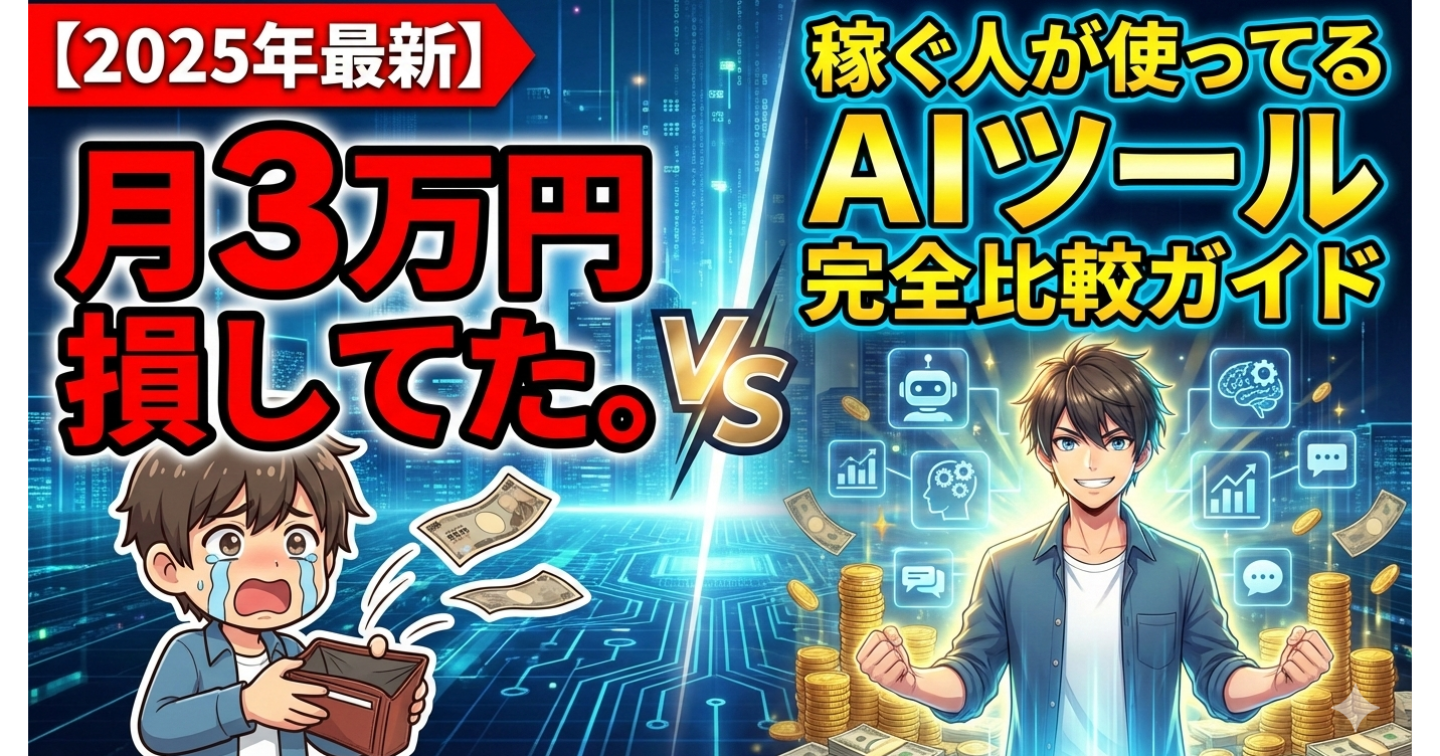 【2025年最新】月3万円損してた。稼ぐ人が使ってるAIツール完全比較ガイド