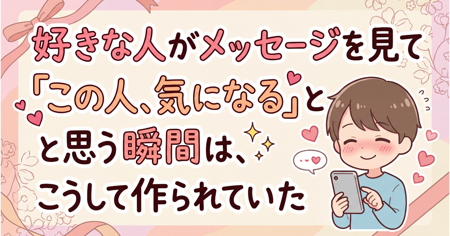 好きな人がメッセージを見て「この人、気になる」と思う瞬間は、こうして作られていた