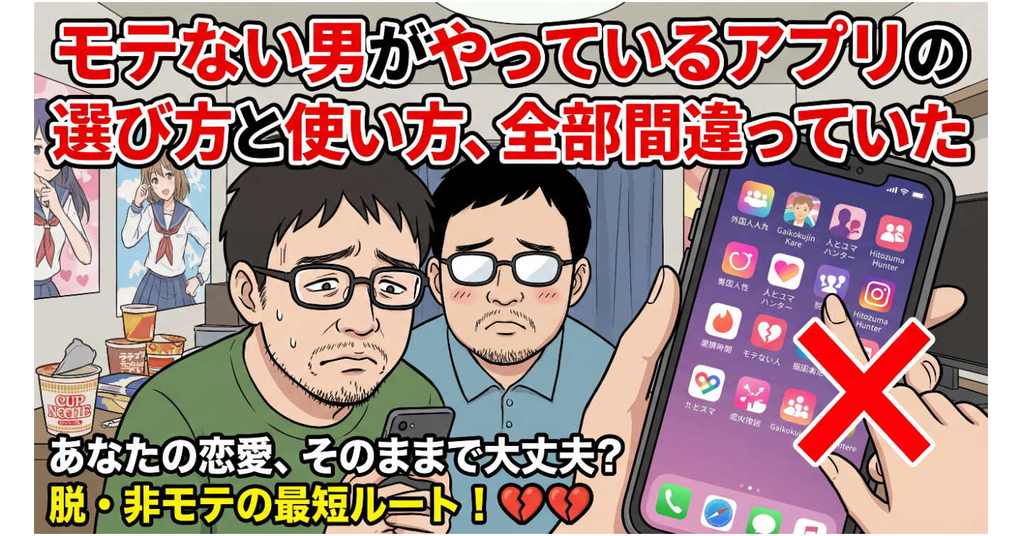 モテない男がやっているアプリの選び方と使い方、全部間違っていた