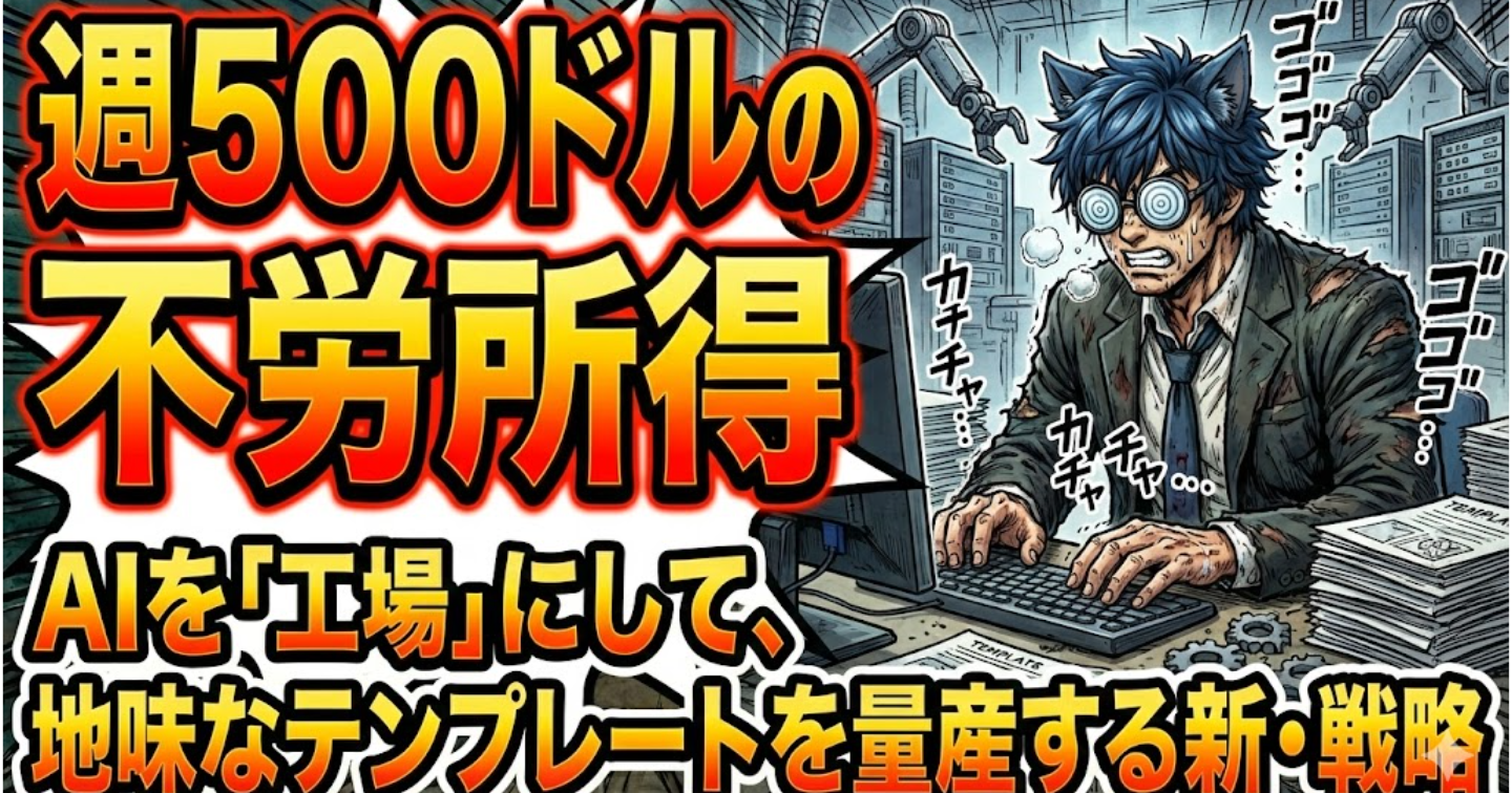 【週500ドルの不労所得】AIを「工場」にして、地味なテンプレートを量産する新・戦略