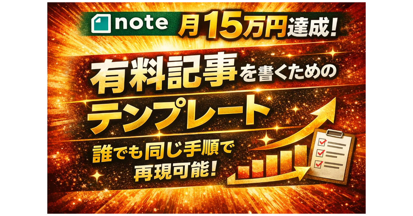 【noteで初日3部販売】フォロワー100人以下でも売れる。noteの有料記事テンプレート